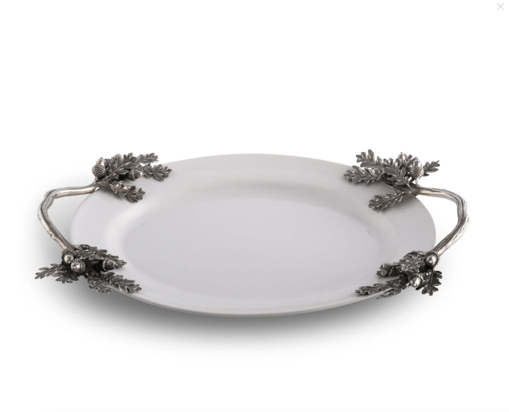 ACORN OAK & LEAF STONEWARE TRAY - SMALL
