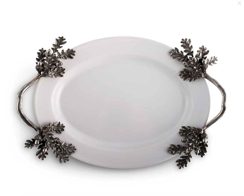 ACORN OAK & LEAF STONEWARE TRAY - SMALL