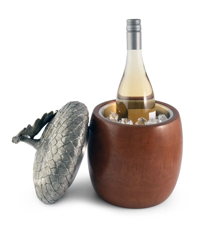 WOOD ACORN ICE BUCKET