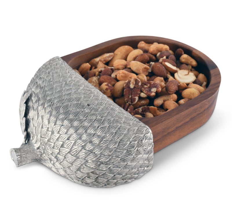 WOOD ACORN NUT BOWL