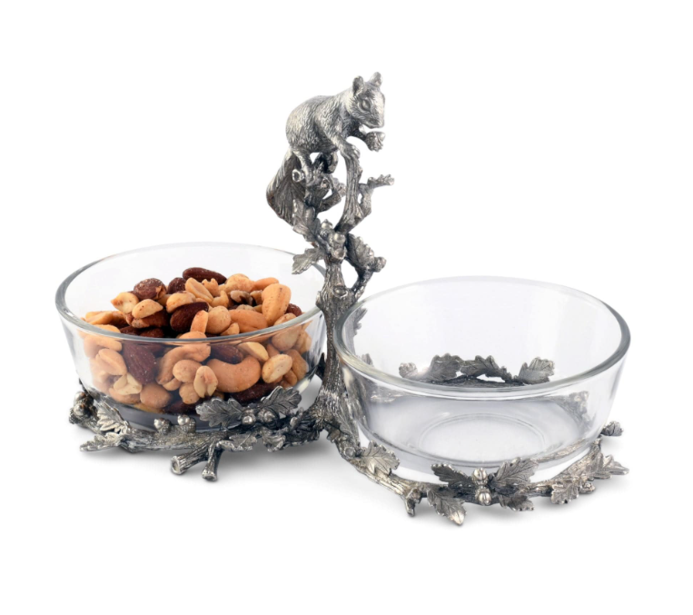 SQUIRREL DOUBLE DISH CONDIMENT SERVER
