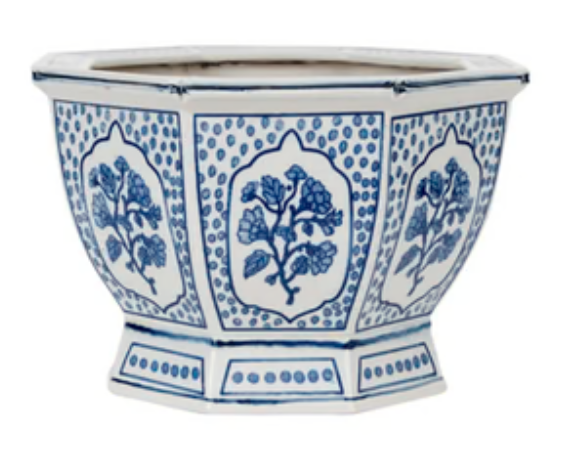 Evergreen, Pinecone, and Berries in Hexagon Planter