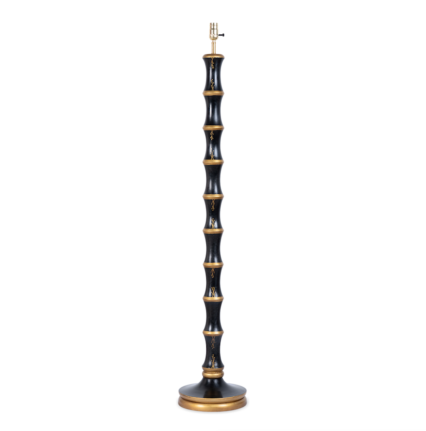 Black & Gold Bamboo Floor Lamp