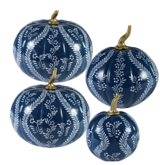 Jumbo Hand-Painted Chinoiserie Pumpkin – 24"