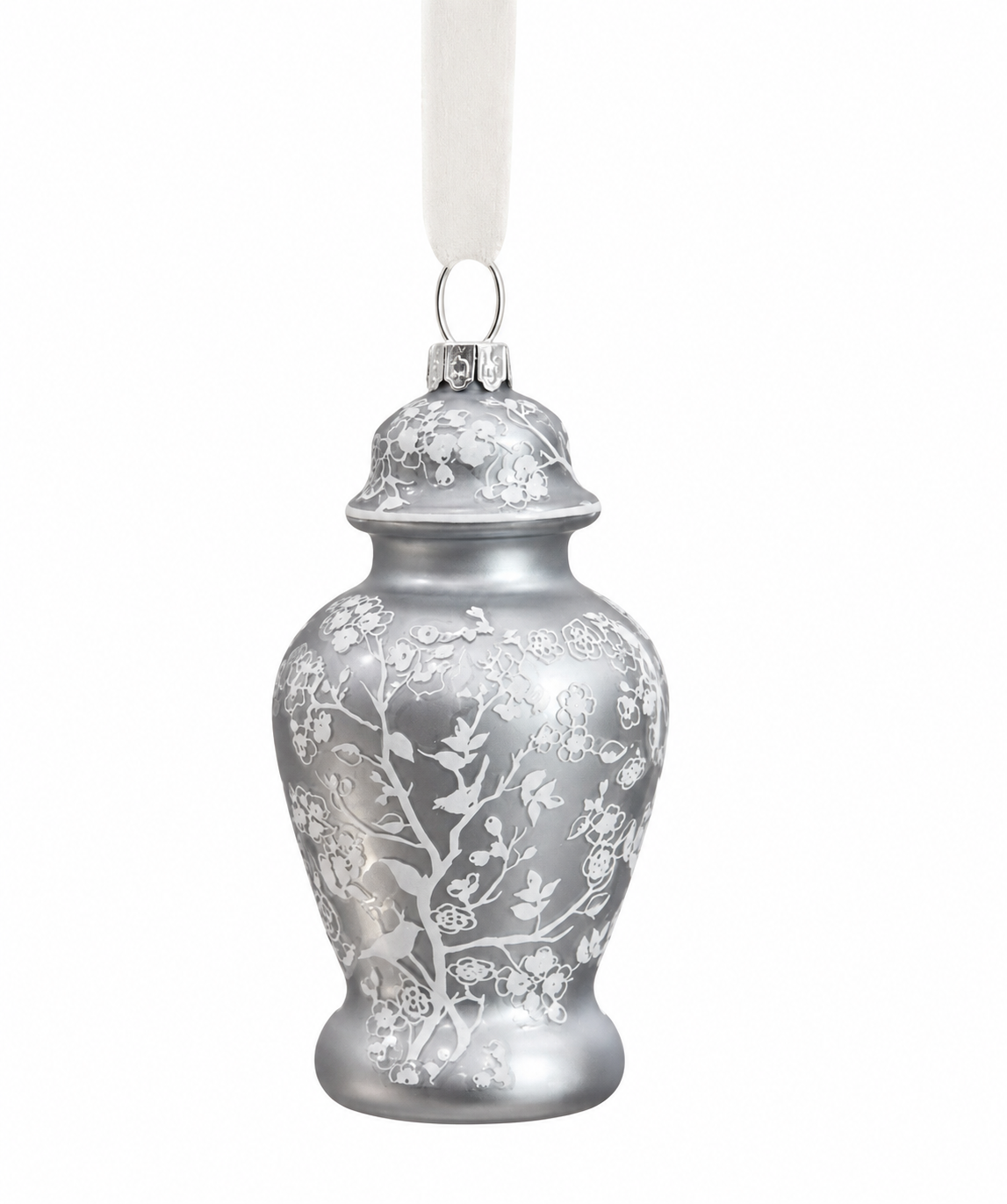 Box of 4 Pearlized Silver Ginger Jar Gift Topper