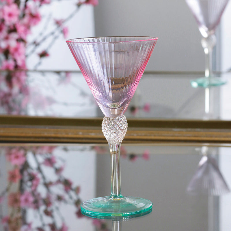 GLASS Aquarelle Martini Set of 4 (Multi)  6 fl oz