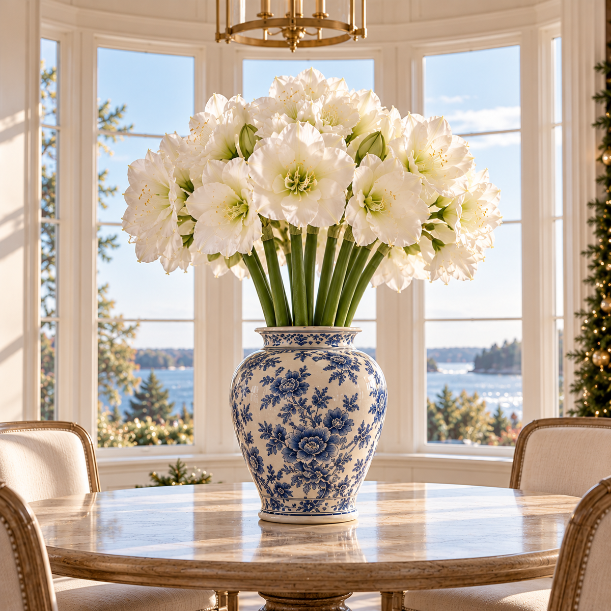 Box of 6 30" Real Touch Amaryllis Spray  White