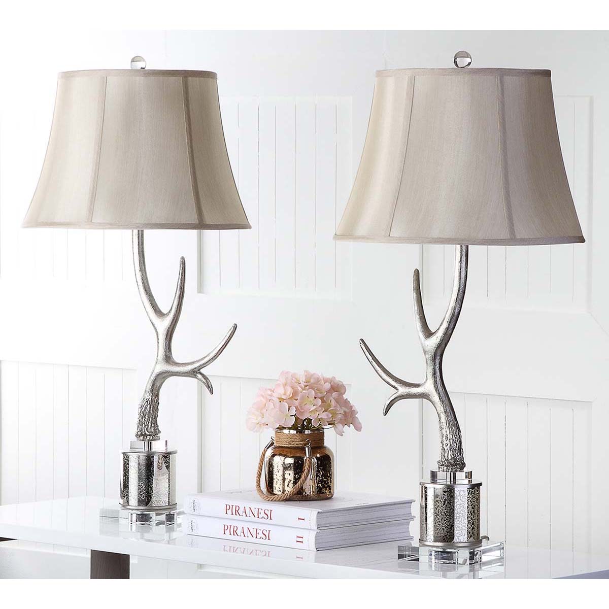 Safavieh Adele Antler 16 Inch H Table Lamp, TBL4011 - Silver (Set of 2)