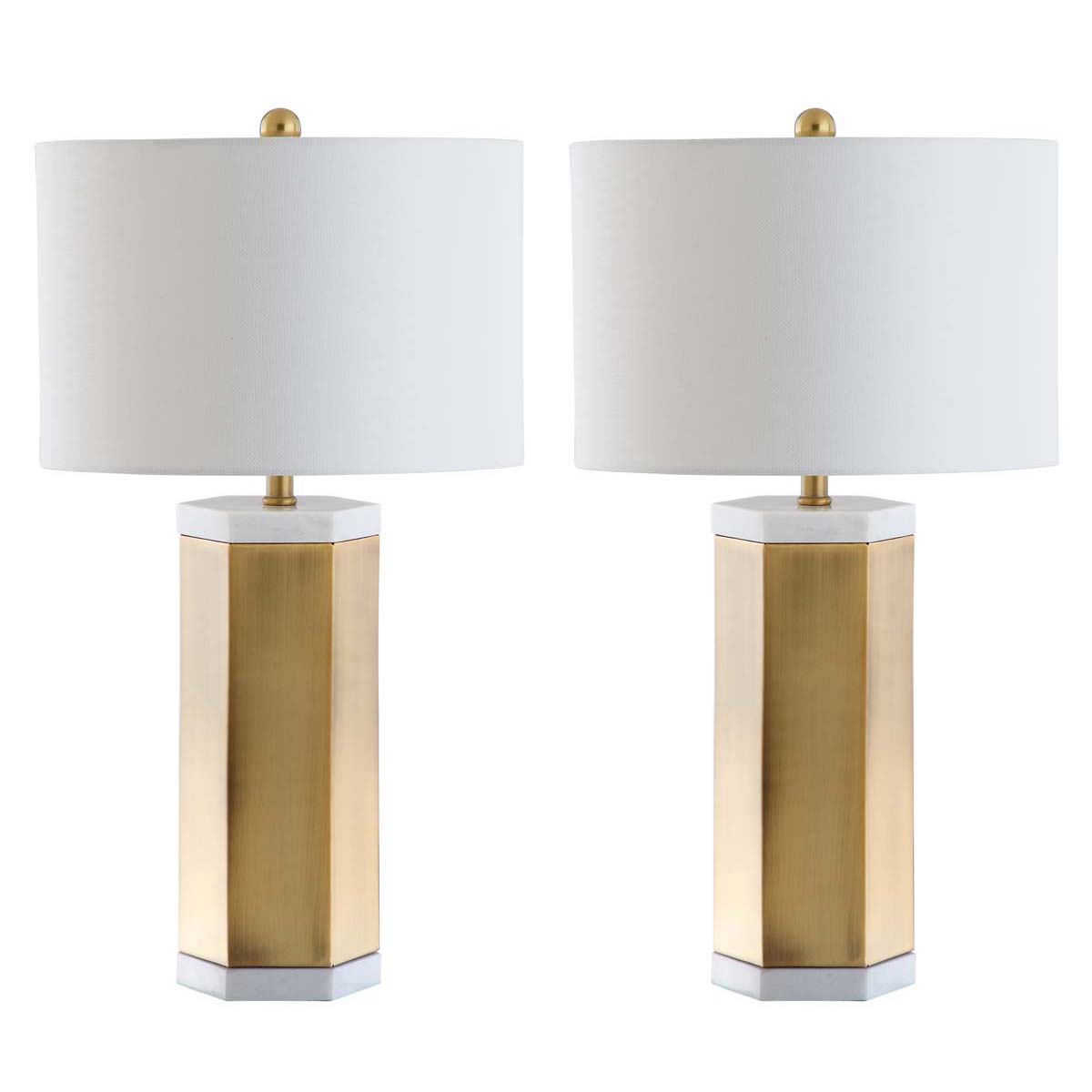 Safavieh Alya Table Lamp, TBL4047 - White/Brass Gold (Set of 2)