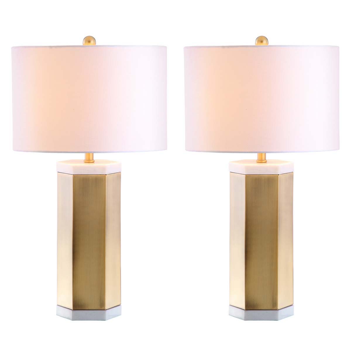 Safavieh Alya Table Lamp, TBL4047 - White/Brass Gold (Set of 2)