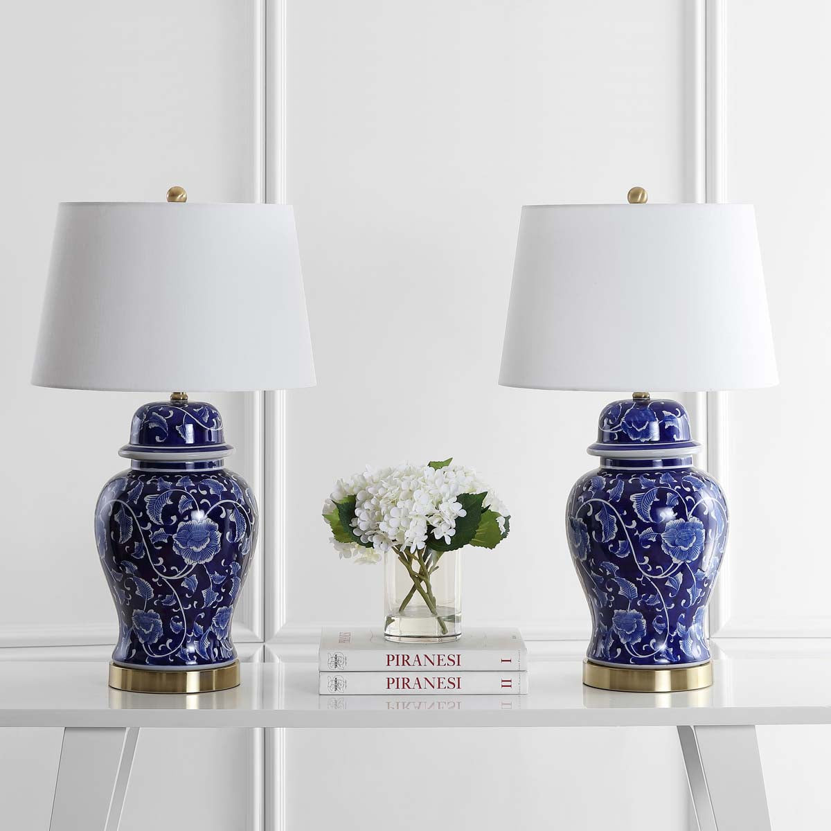 Safavieh Aharon Table Lamp, TBL4157 - Navy/White (Set of 2)