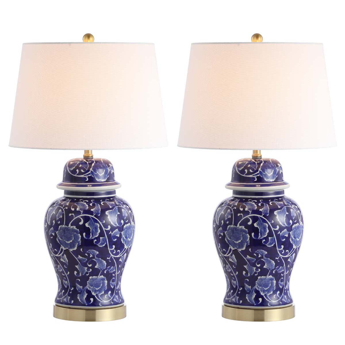 Safavieh Aharon Table Lamp, TBL4157 - Navy/White (Set of 2)