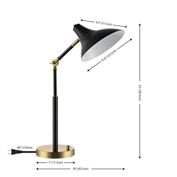 Safavieh Author, 23 Inch, Iron Table Lamp W/ Usb Port, TBL4488-U - Black / Brass Gold