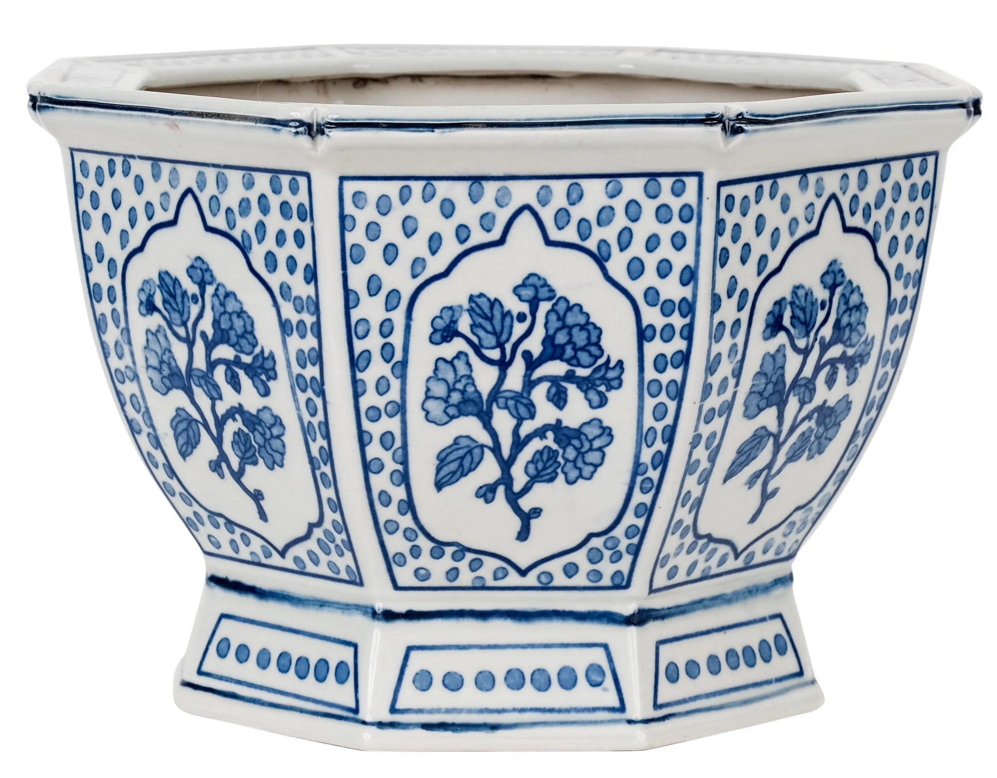 Two Stem Orchid in Mid Size Hexagon Planter