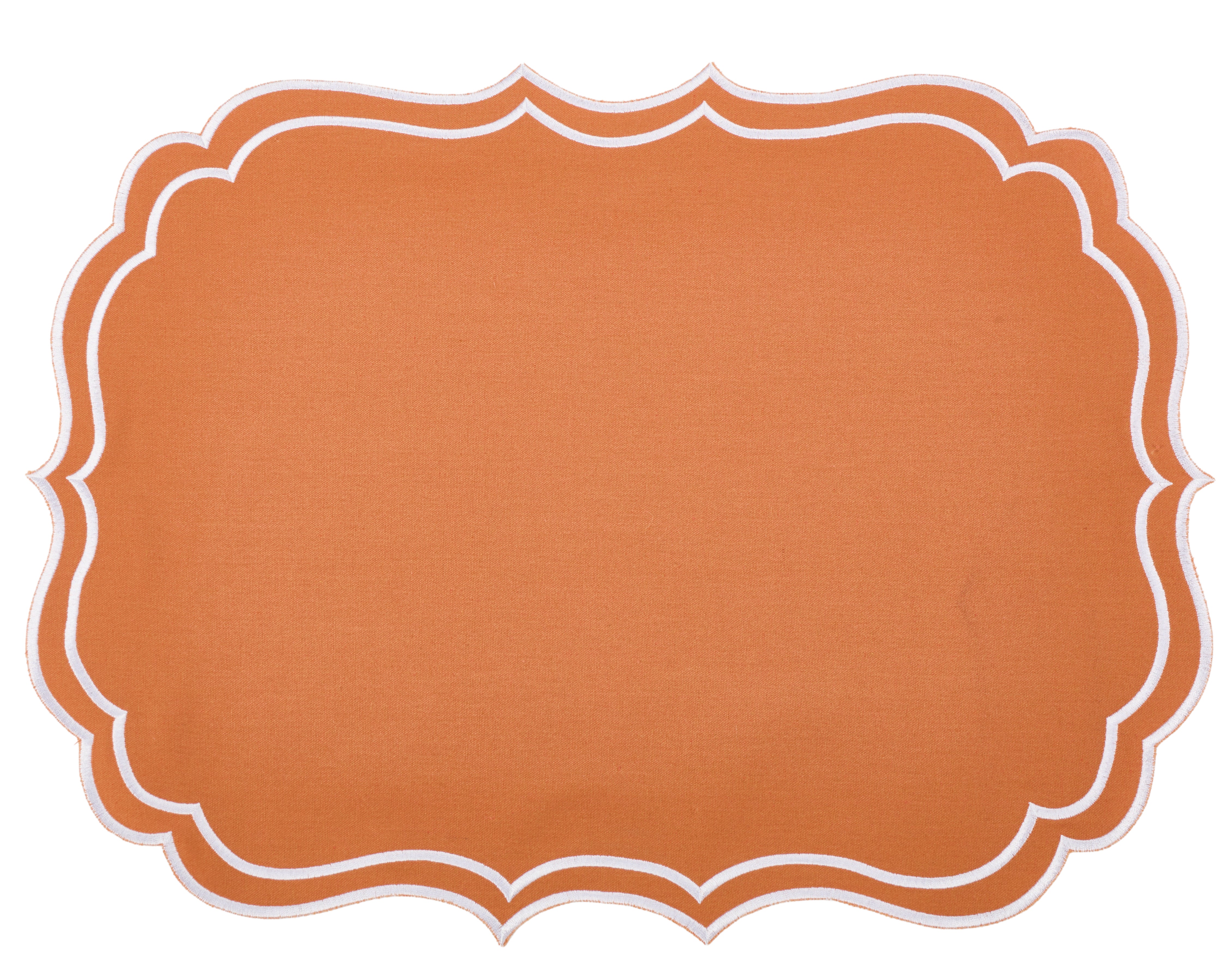 Newport Orange & White Placemat & Napkin