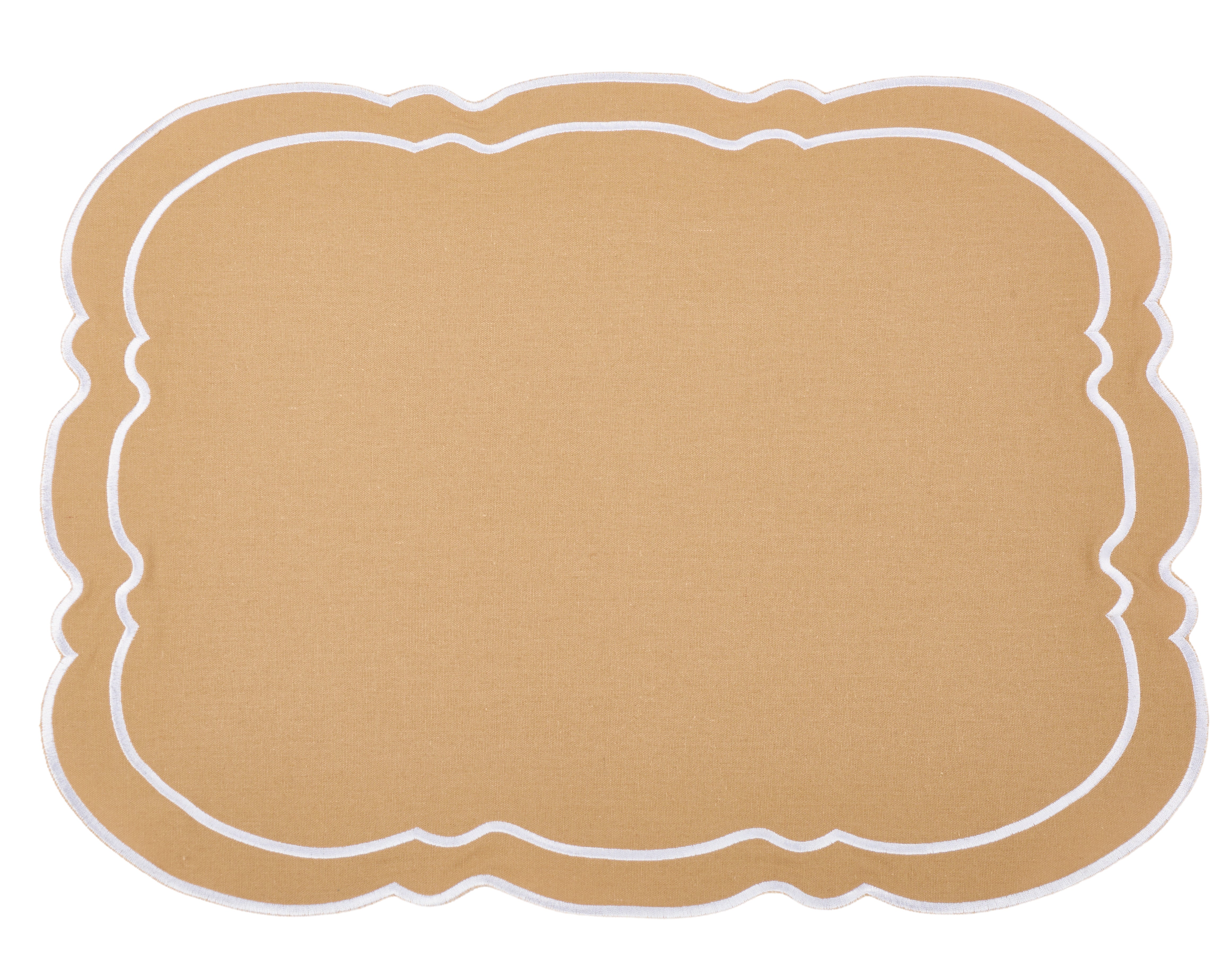 Charleston Tan & White Placemat & Napkin
