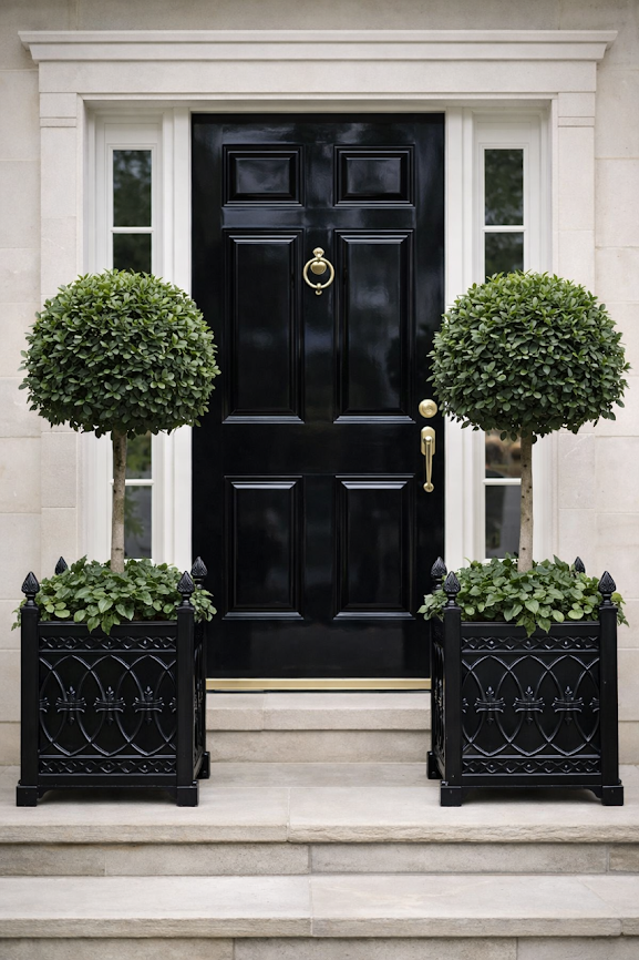 Black Ornate Provence Planter