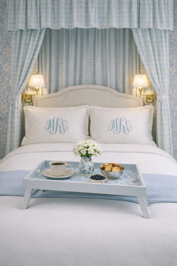 Ivory CHINOISERIE WOOD BREAKFAST TRAY