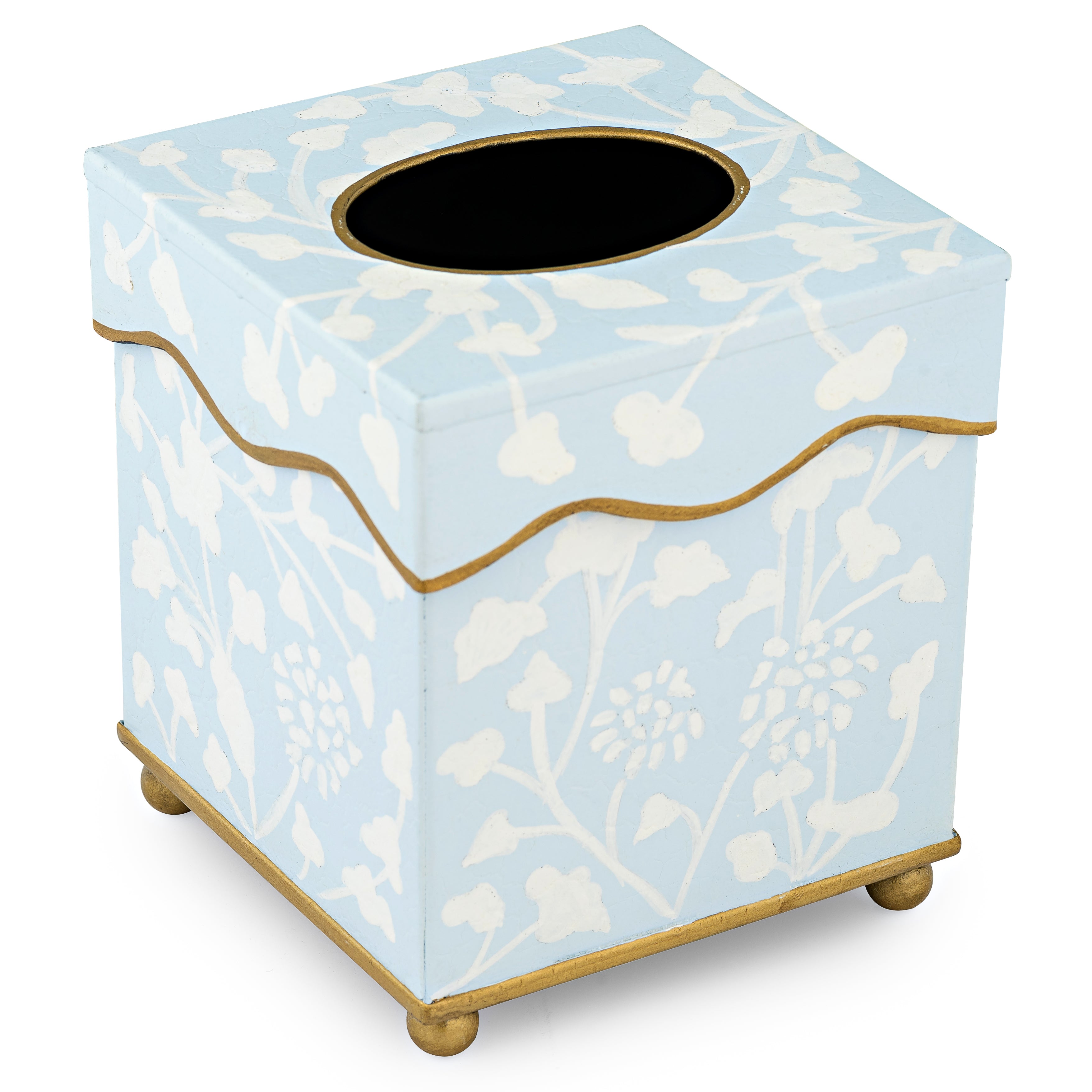 Pale Blue Spring Floral Tissue Holder