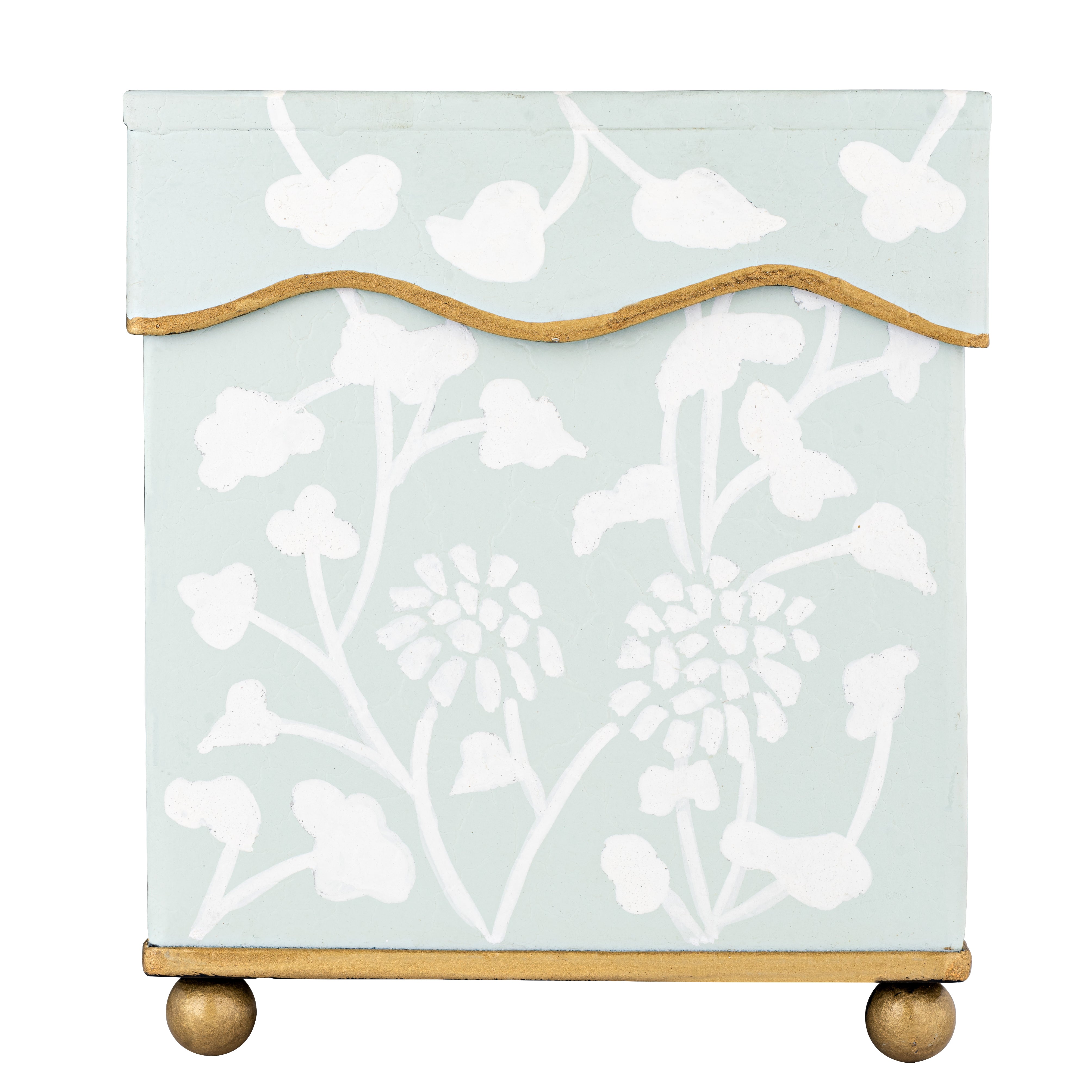 Pale Green Spring Floral Tissue Holder
