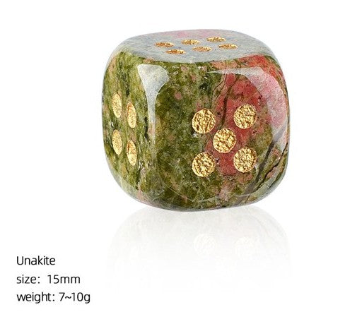 Natural Semi-Precious Gemstone Mahjong Dice – Set of 2