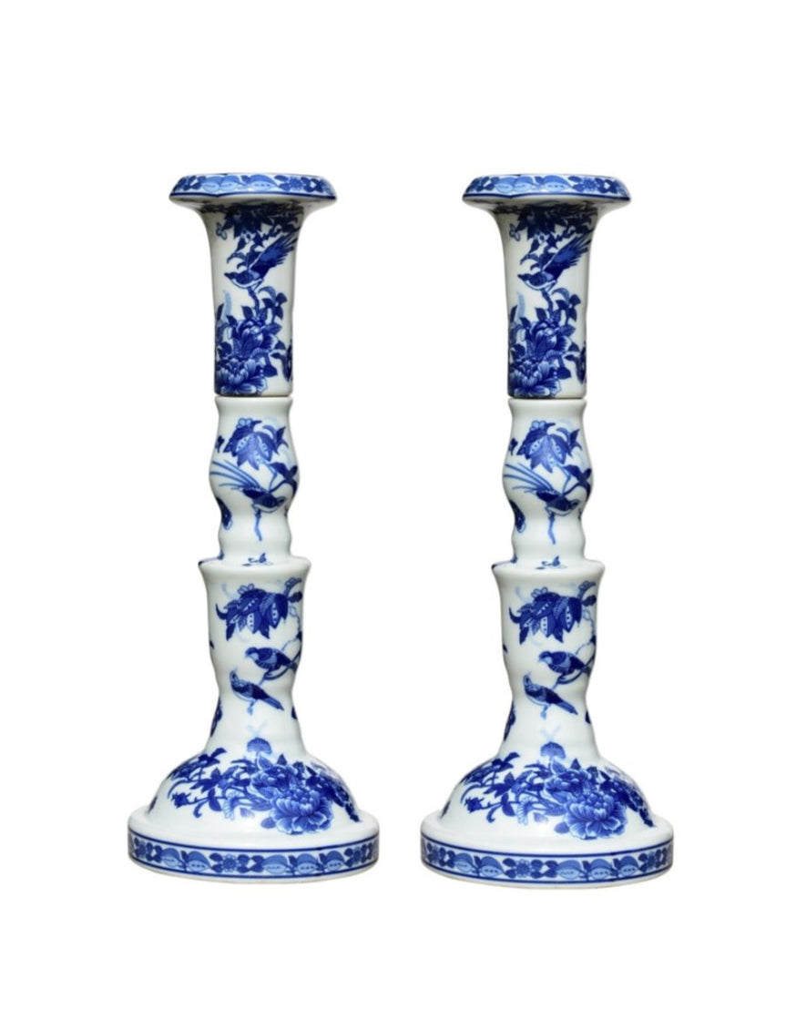 Round FLORAL CANDLE PAIR OF CANDLE STICK