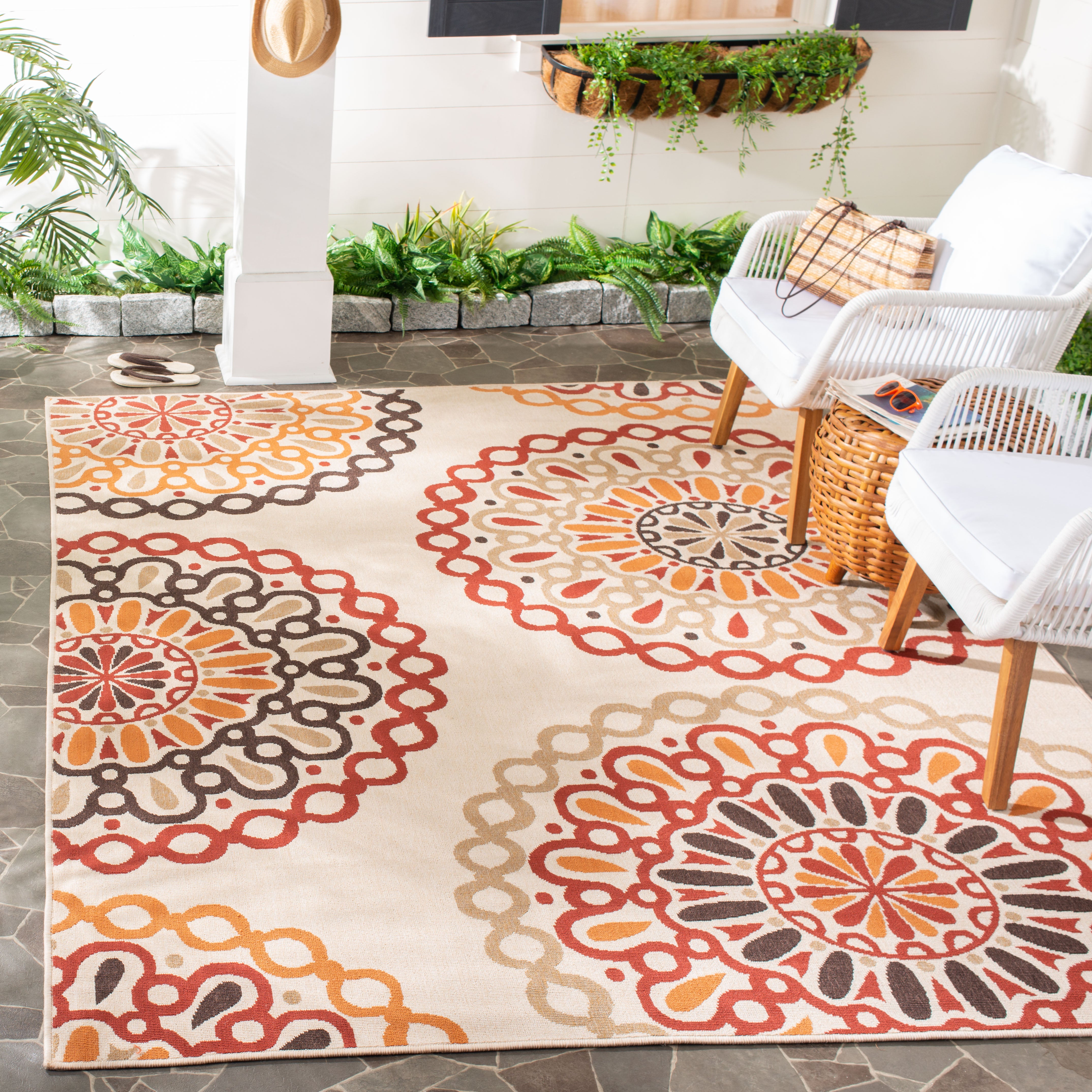 Veranda 092 Rug | Safavieh - VER092 - Cream / Red