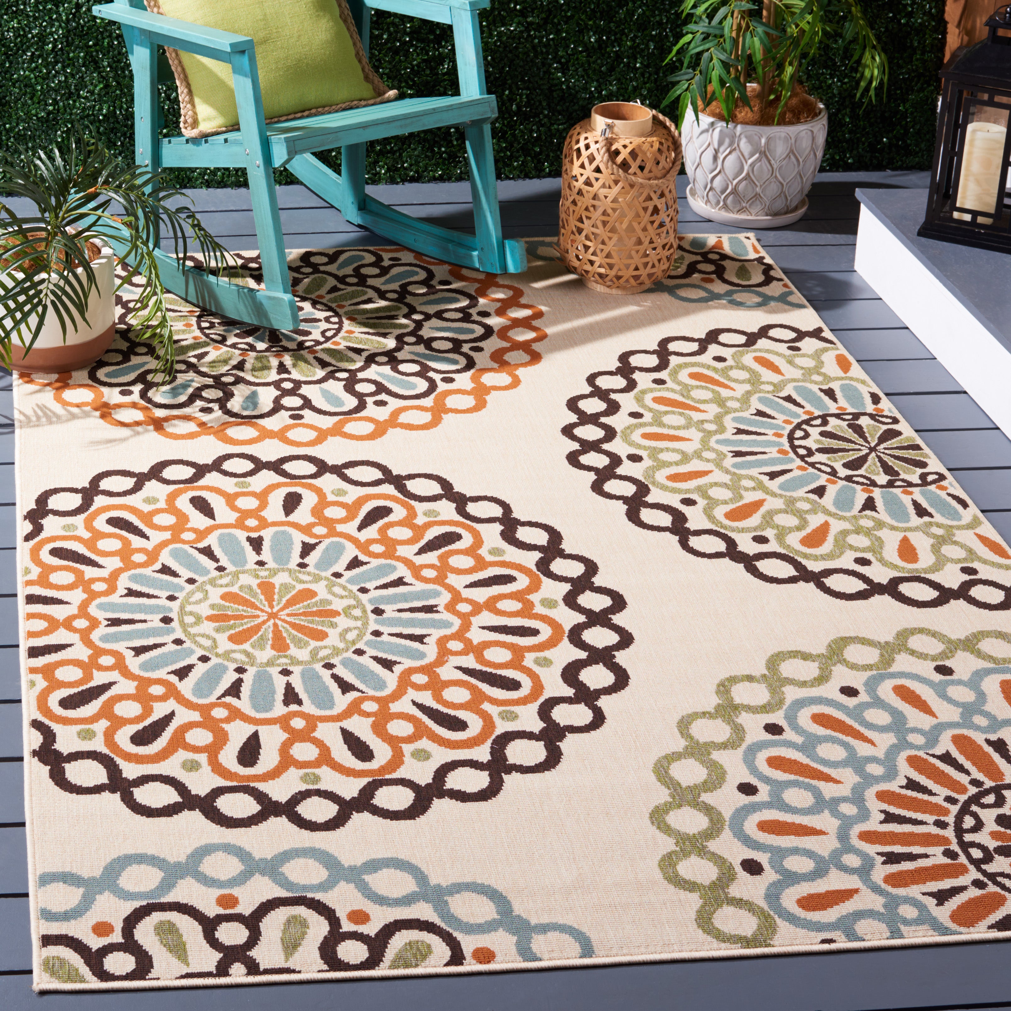 Veranda 092 Rug | Safavieh - VER092 - Cream / Terracotta