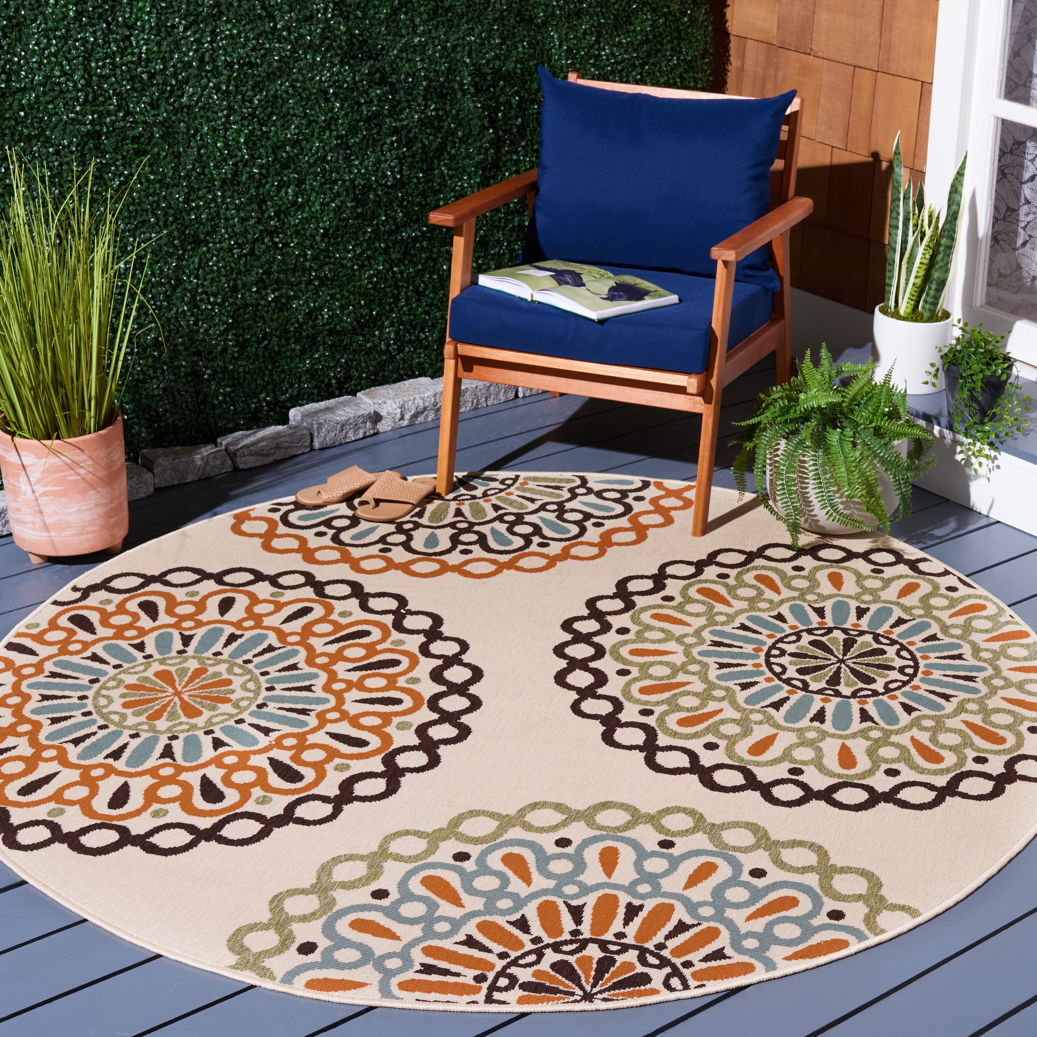 Veranda 092 Rug | Safavieh - VER092 - Cream / Terracotta