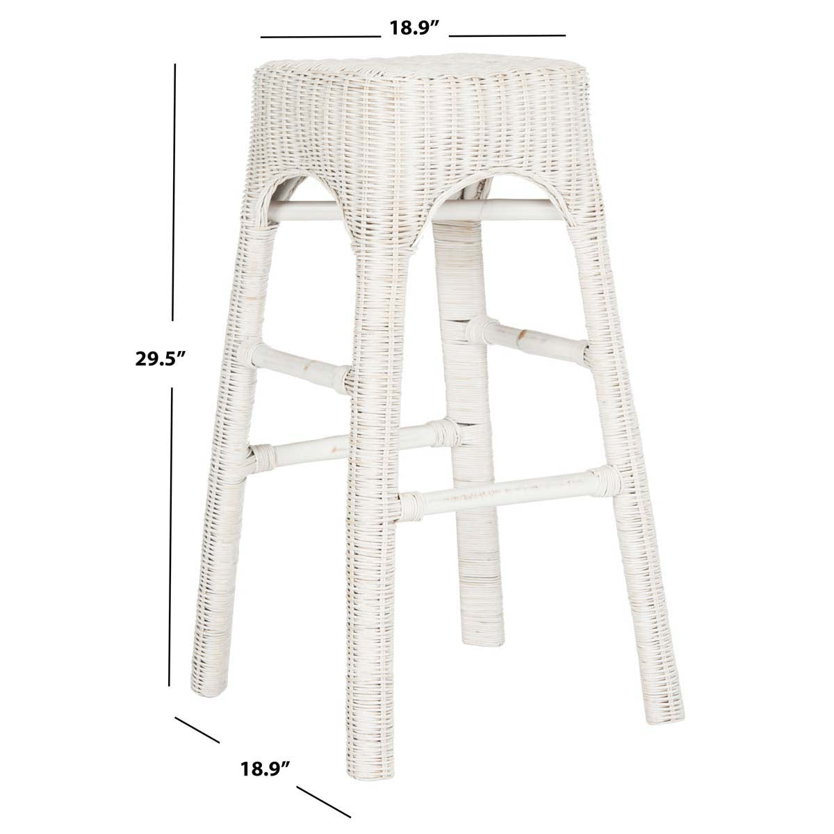 Safavieh Percy Wicker Counter Stool - White