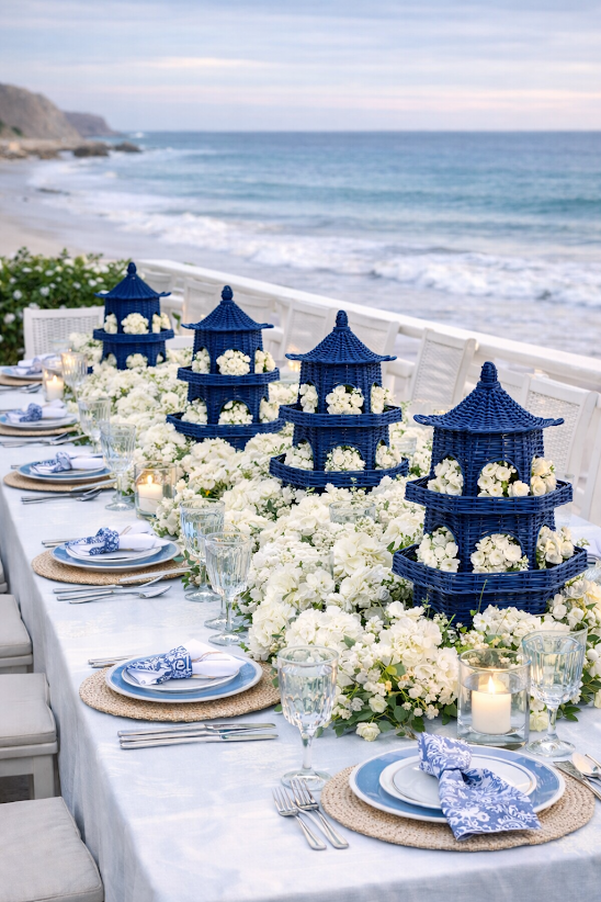 Navy Grand Wicker Pagoda (2 Sizes)