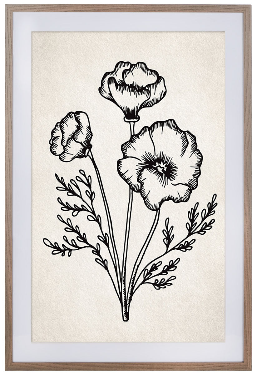 From The Garden, 24 X 36, Framed Wall Art | Safavieh - Ivory / Black