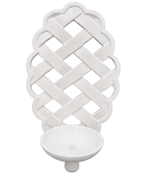 White Lattice Sconce