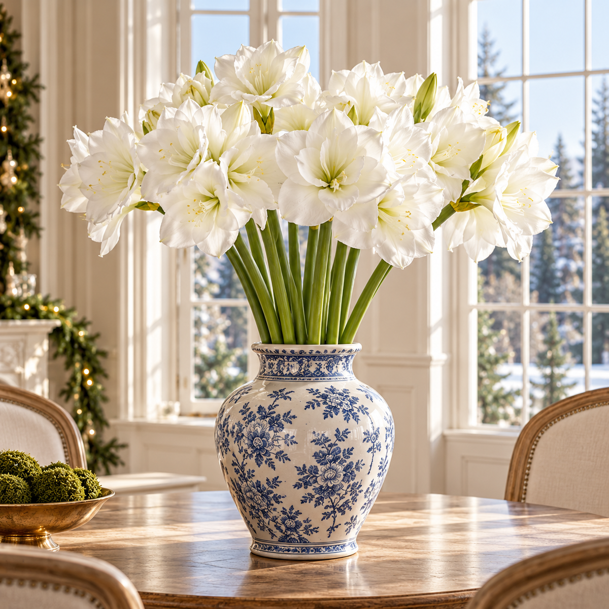 Box of 12 White 27" Amaryllis Spray