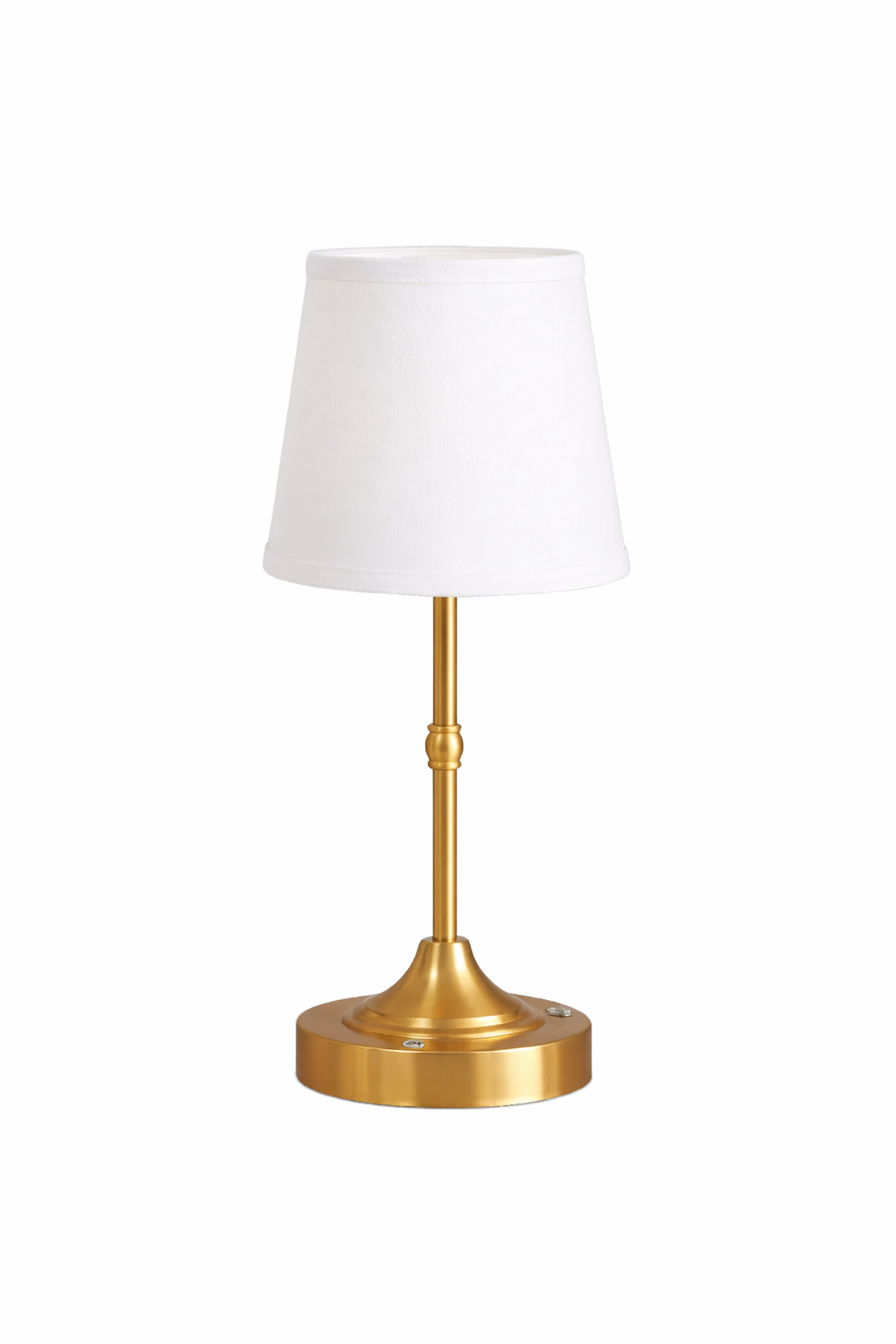 Antique Gold Rechargeable Lamp with Ivory Shade