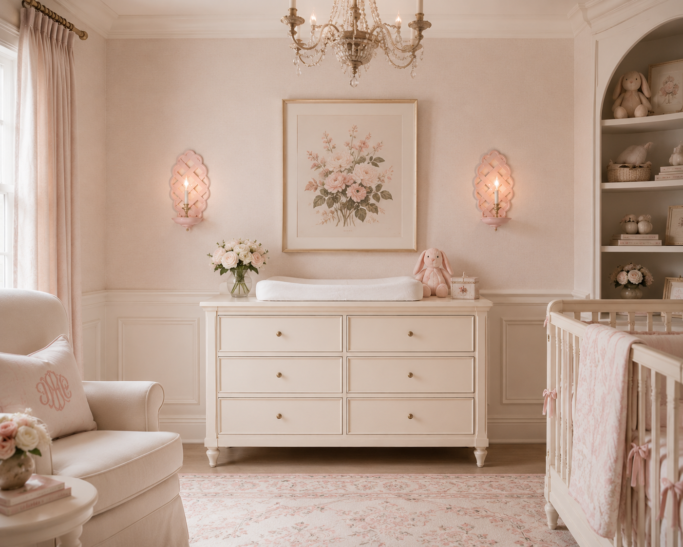 Pink Lattice Sconce