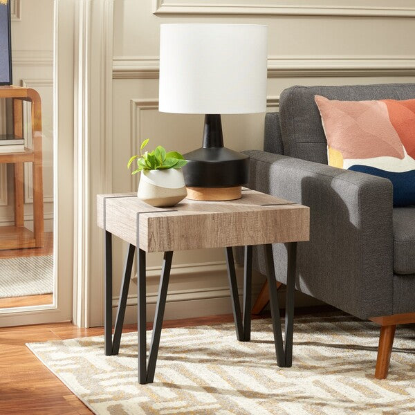 Aburton End Table, ACC7003 | Safavieh - Multibrown / Black