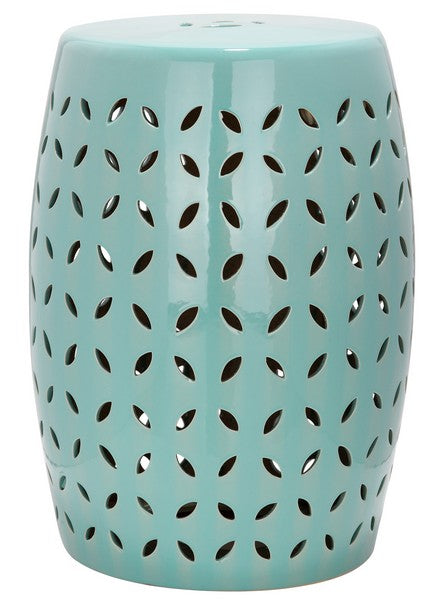 Lattice Petal Garden Stool, ACS4509 | Safavieh - Robins Egg Blue