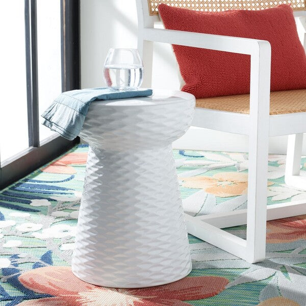 Daphne Garden Stool, ACS4523 | Safavieh - White