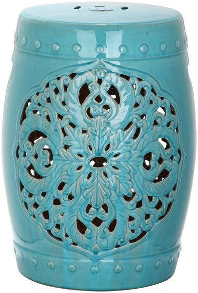 Flora Garden Stool, ACS4527 | Safavieh - Blue