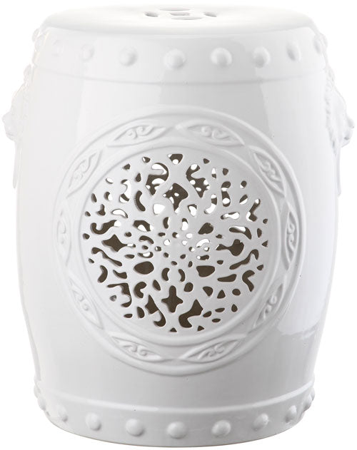 Flower Drum Garden Stool, ACS4532 | Safavieh - Antique White