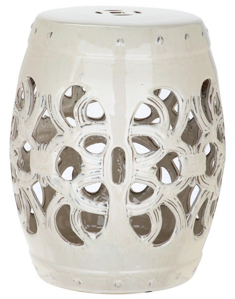 Imperial Vine Garden Stool, ACS4539 | Safavieh - Cream