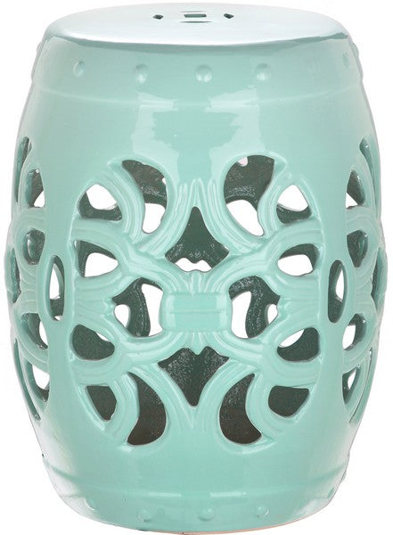 Imperial Vine Garden Stool, ACS4539 | Safavieh - Light Blue