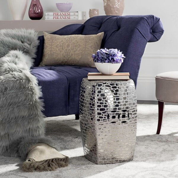 Jasmine Garden Stool, ACS4544 | Safavieh - Silver