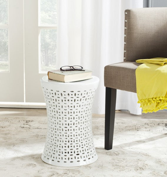 Camilla Garden Stool, ACS4550 | Safavieh - White