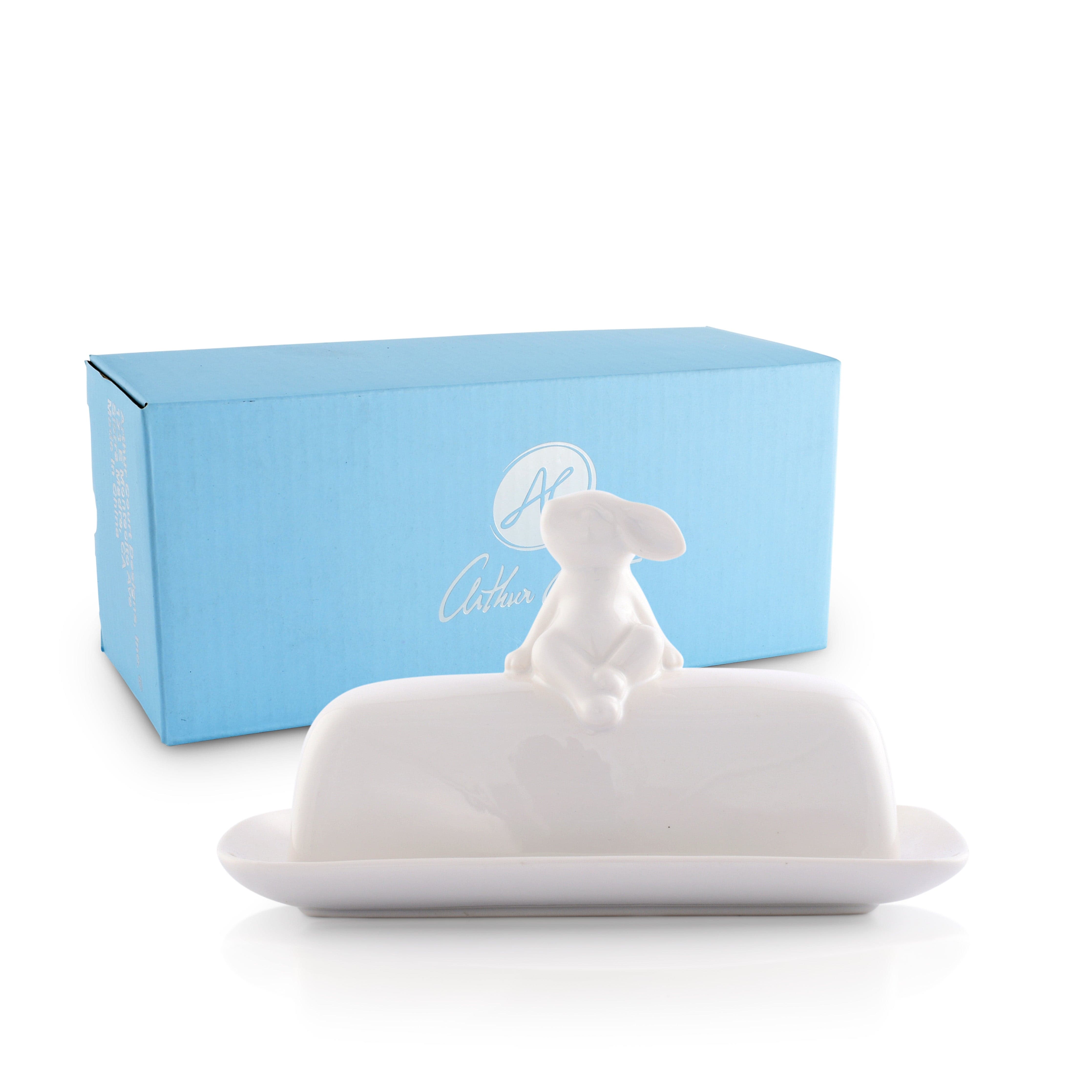 Porcelain Sitting Bunny Butter Dish