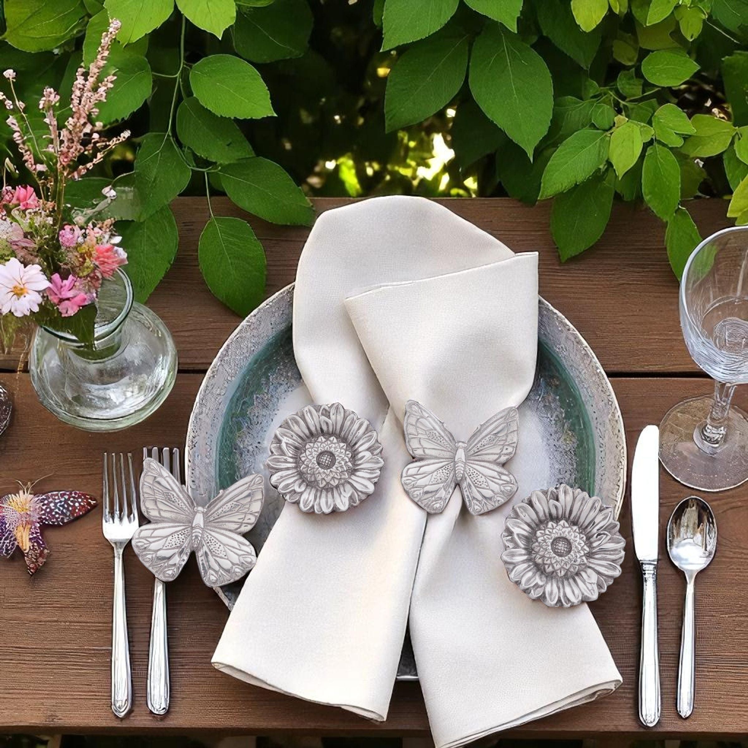 Butterfly and Flower Napkin Rings