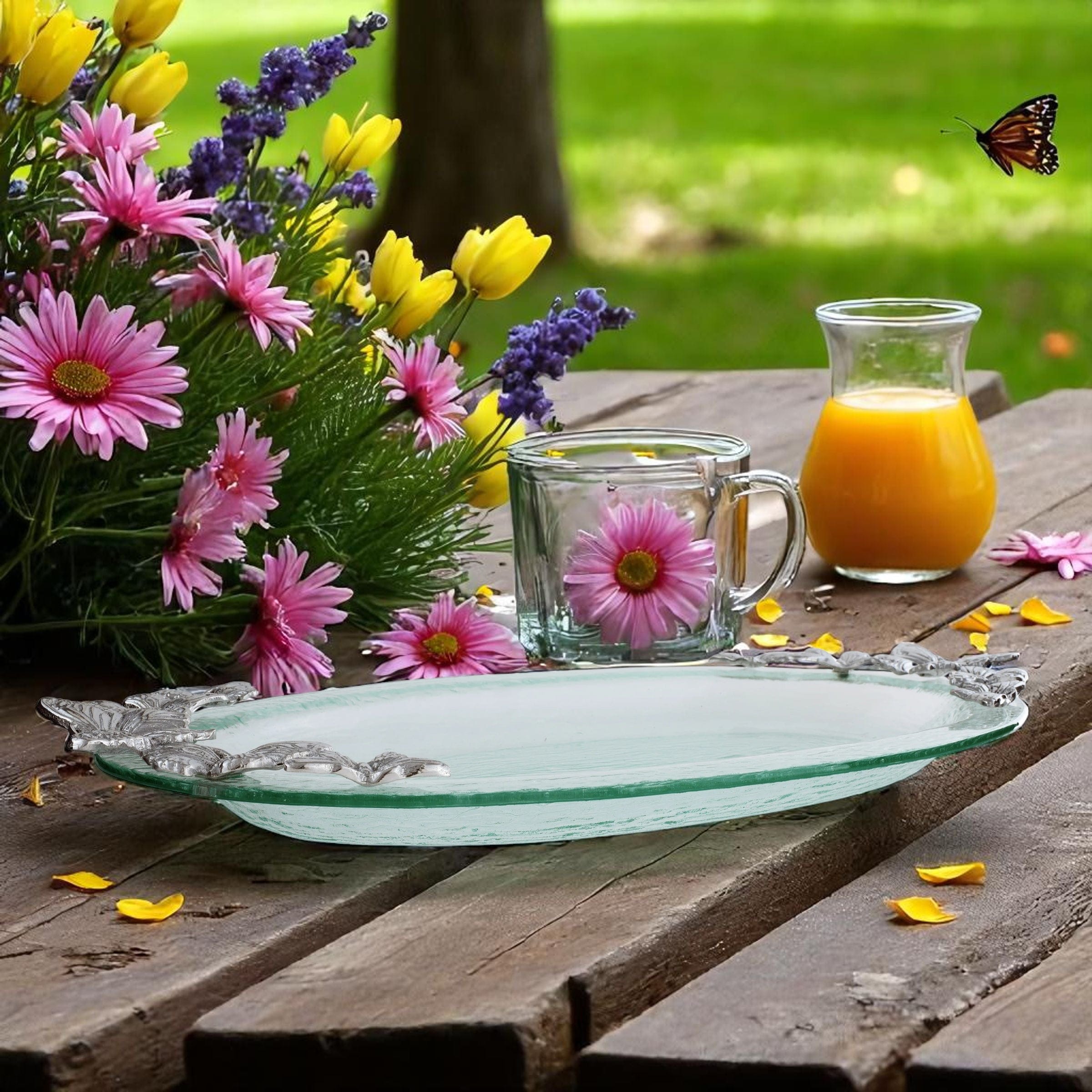 Butterfly Glass Platter