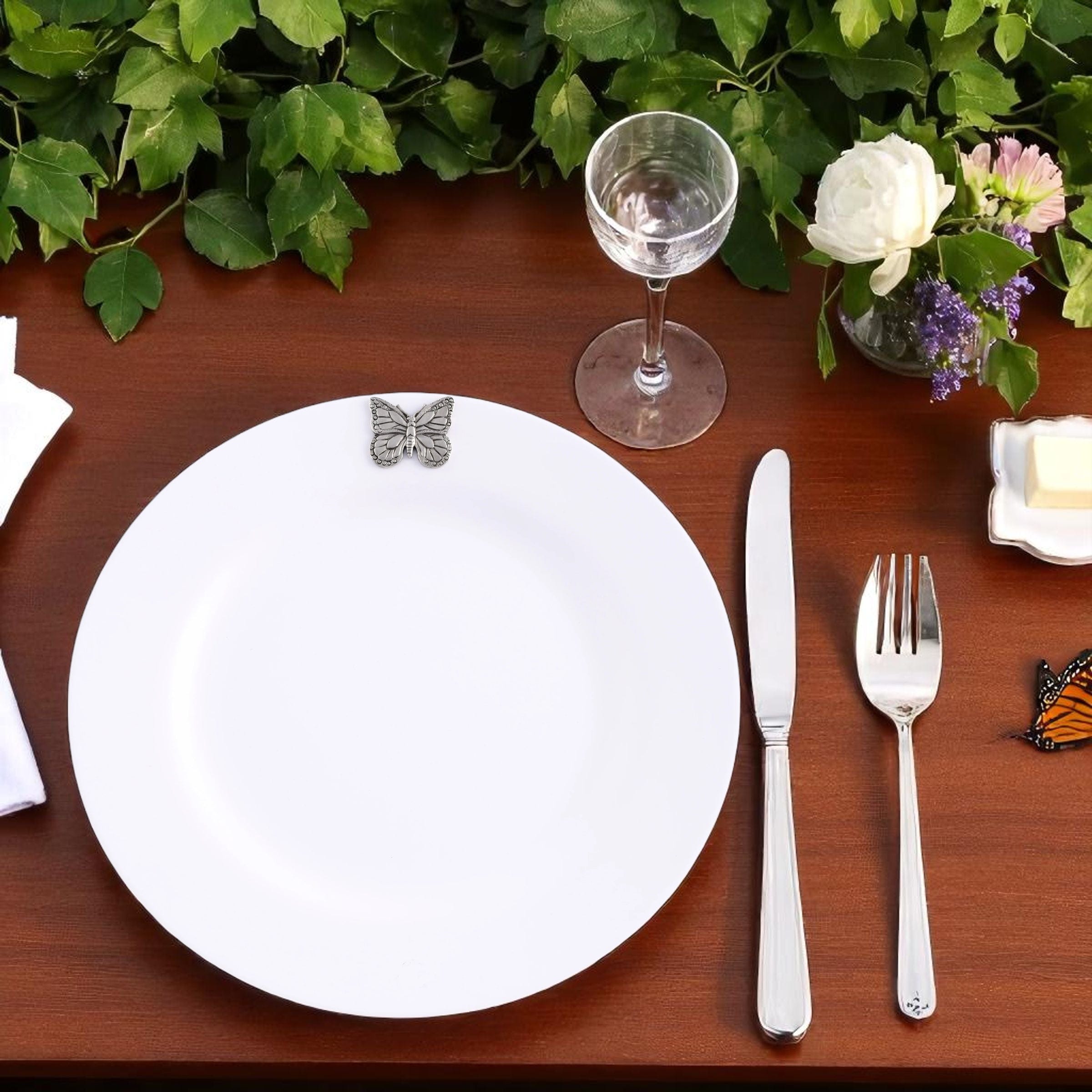 Butterfly Melamine Lunch Plates - Set of 4