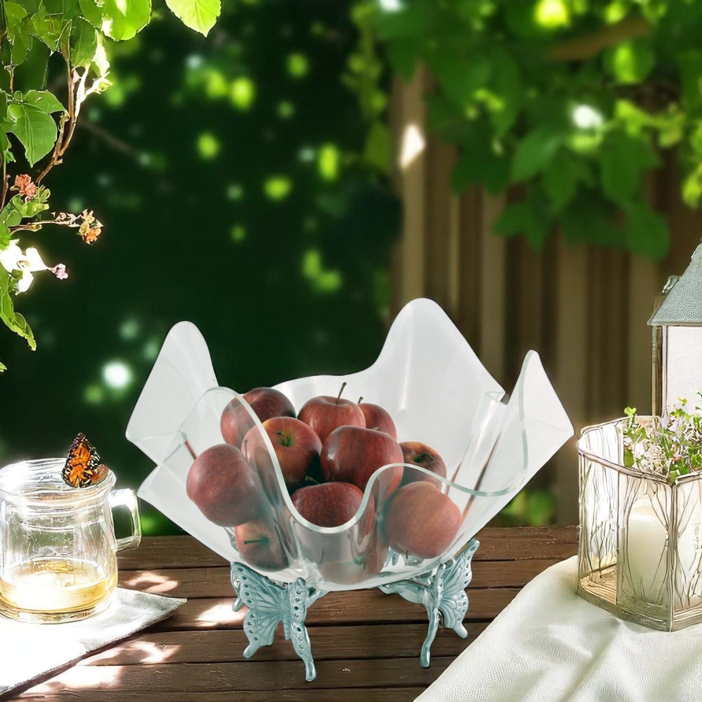 Butterfly Stand Acrylic Bowl 14